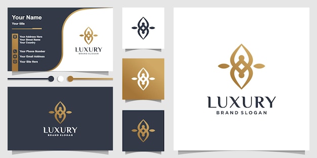 Plantilla de logotipo abstracto de lujo Vector Premium