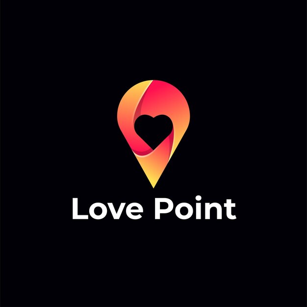 Plantilla de logotipo abstracto de punto de amor