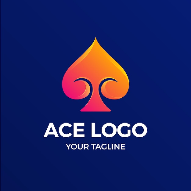 Plantilla de logotipo de ace degradado