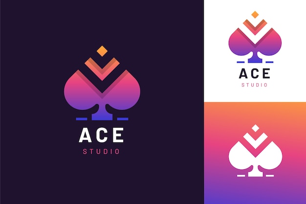 Plantilla de logotipo de ace degradado