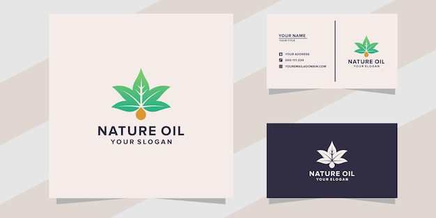 Plantilla de logotipo de aceite natural