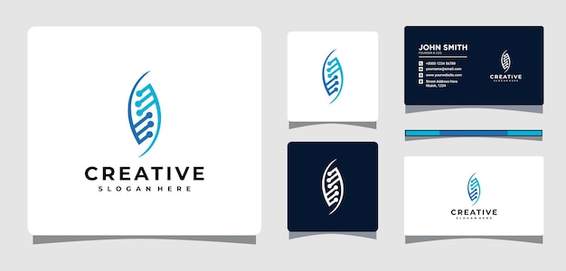 Plantilla de logotipo de ADN con inspiración para el diseño de tarjetas de presentación