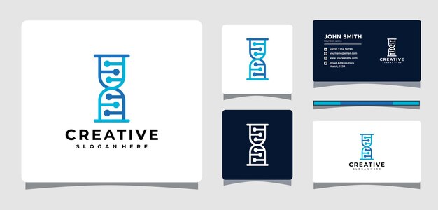 Plantilla de logotipo de ADN con inspiración para el diseño de tarjetas de presentación
