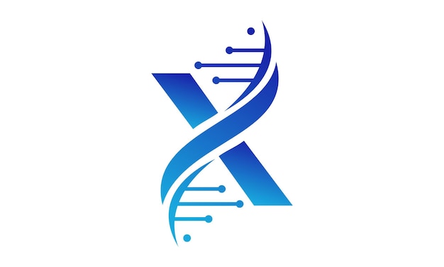 Plantilla de logotipo de ADN en X