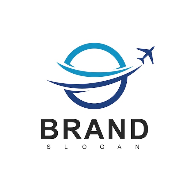 Plantilla de logotipo de agencia de viajes icono de avión