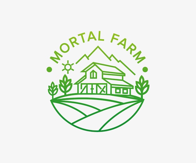 Plantilla de logotipo de agricultura y granja orgánica