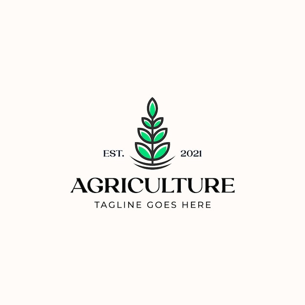 Plantilla de logotipo de agricultura de hoja