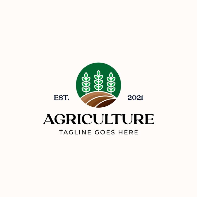 Plantilla de logotipo de agricultura de hoja