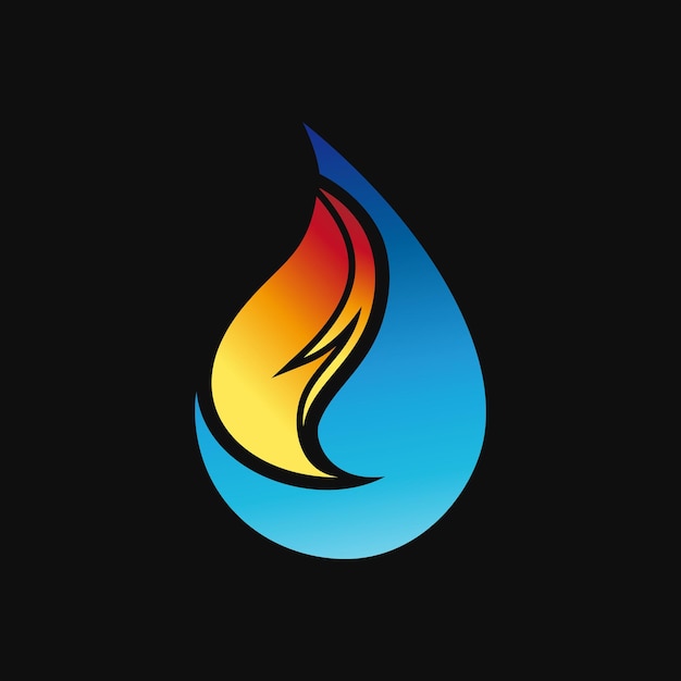 Plantilla de logotipo de agua y fuego simple