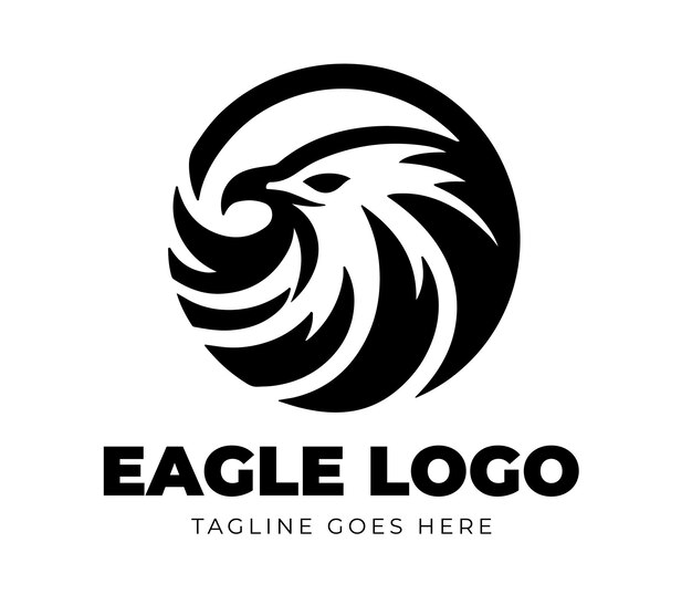 plantilla de logotipo de águila de diseño plano vectorial