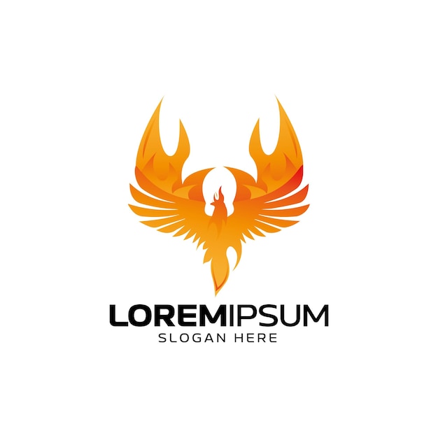 plantilla de logotipo de águila de fuego