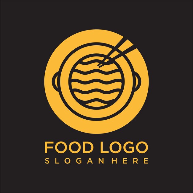 plantilla del logotipo de los alimentos con nudillos modernos
