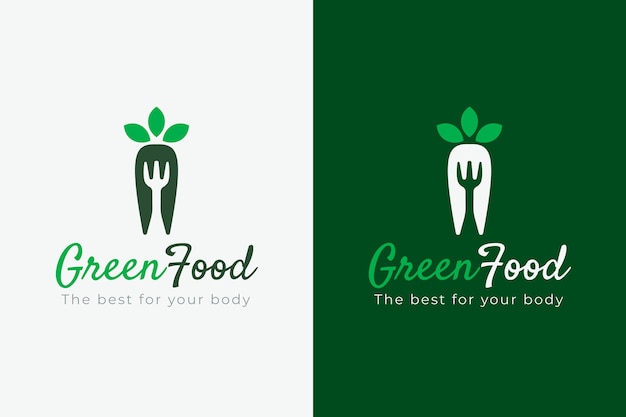 plantilla de logotipo de alimentos saludables dibujada a mano