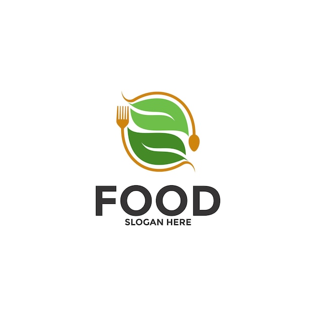 Plantilla de logotipo de alimentos saludables Diseño de vectores de alimentos orgánicos