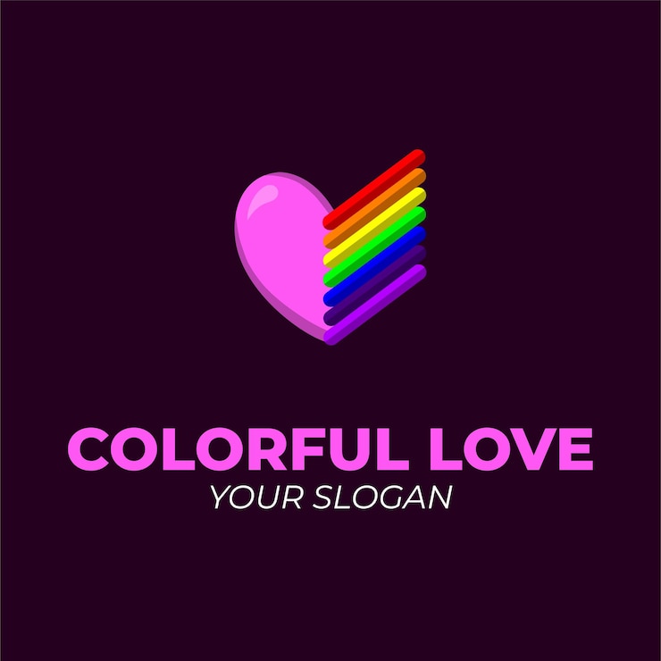 Vector plantilla de logotipo de amor colorido