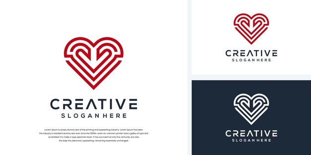 Plantilla de logotipo de amor creativo