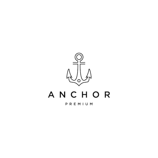 Plantilla de logotipo de ancla y rueda de barco