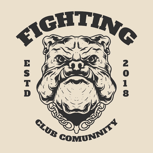 Plantilla de logotipo de animal de club de lucha