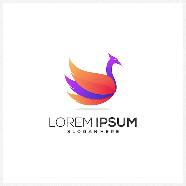plantilla de logotipo animal colorido