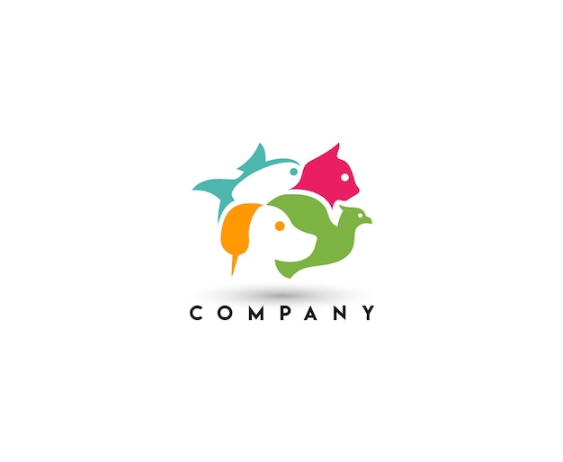Plantilla de logotipo de animales de tienda de mascotas