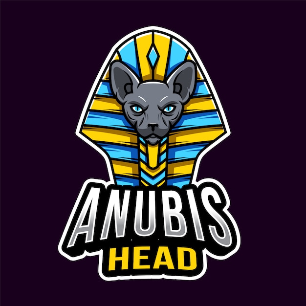 Plantilla de logotipo anubis head esport