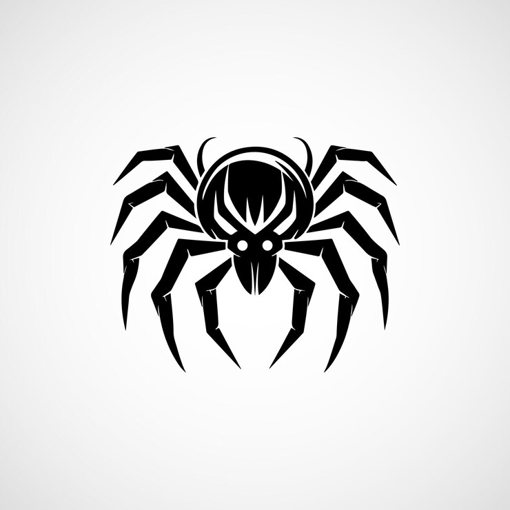 Vector plantilla de logotipo de araña negra vectorial