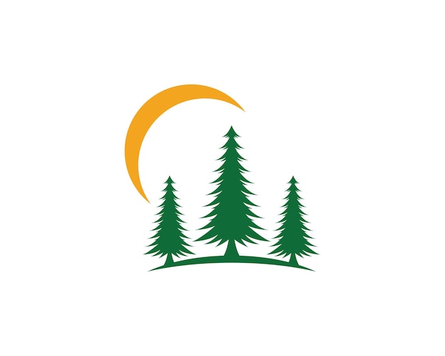 Plantilla de logotipo de árbol de cedro
