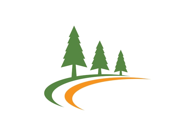 Plantilla de logotipo de árbol de cedro