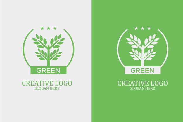 Plantilla de logotipo de árbol de naturaleza de ecología de hoja