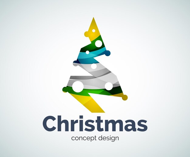 Plantilla de logotipo de árbol de Navidad vectorial
