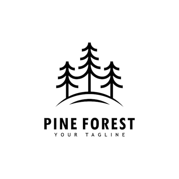 Plantilla de logotipo de árbol de pinoIcono de árbol de pino abstracto