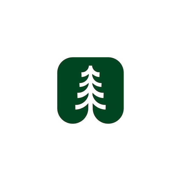 Plantilla de logotipo de árbol de pinoicono de árbol de pino abstracto
