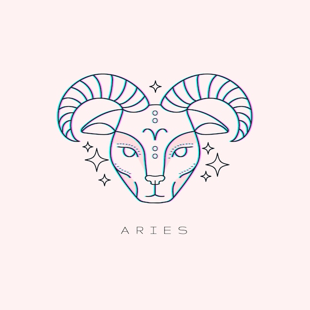 Vector plantilla de logotipo de aries dibujado a mano