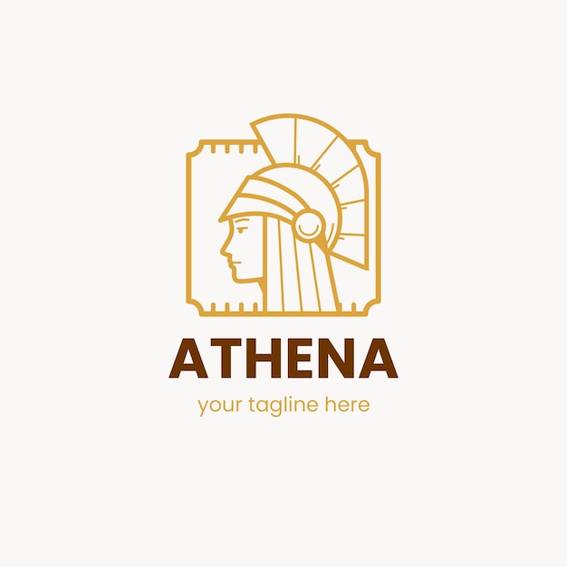 Vector plantilla de logotipo de atena de diseño plano