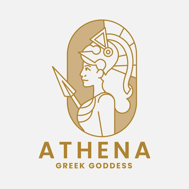 Vector plantilla de logotipo de atena de diseño plano