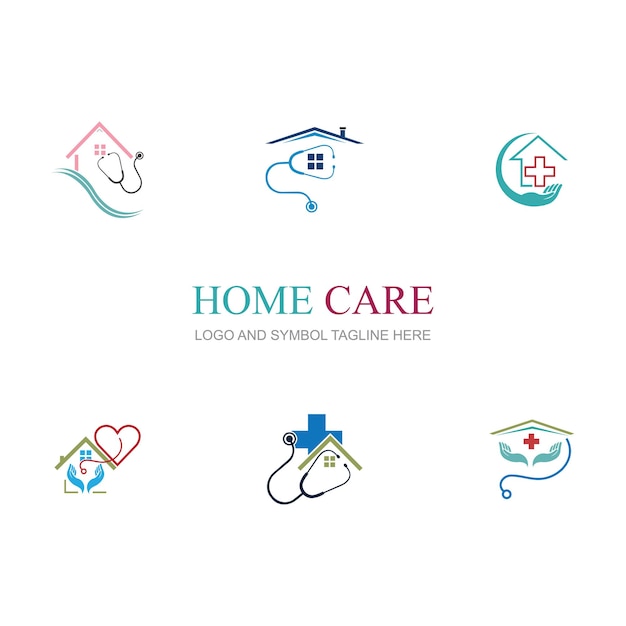 Plantilla de logotipo de atención domiciliaria Logotipo de hogar médico