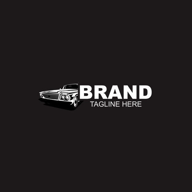 Plantilla de logotipo de automóvil automotriz en blanco y negro