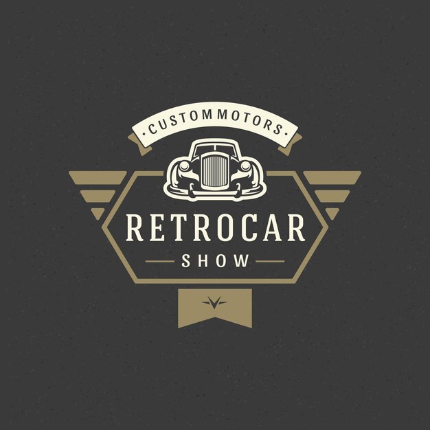 plantilla de logotipo de automóvil clásico elemento de diseño vectorial estilo vintage