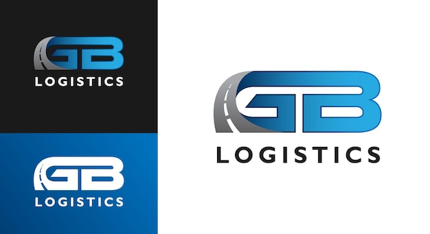 Vector plantilla de logotipo de autopista de logística de carta gb