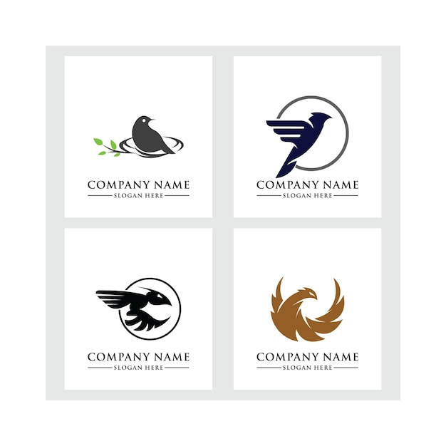 Plantilla de logotipo de ave