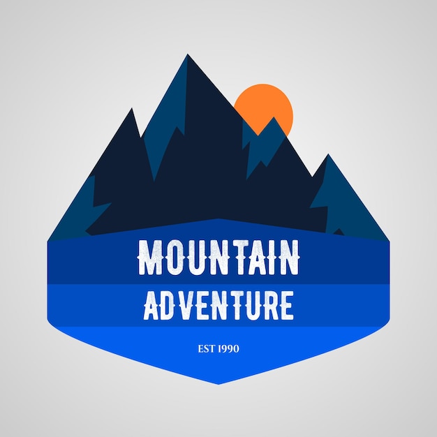 Plantilla de logotipo de aventura de montaña