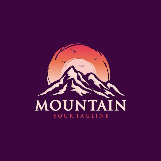 plantilla del logotipo de la aventura en la montaña
