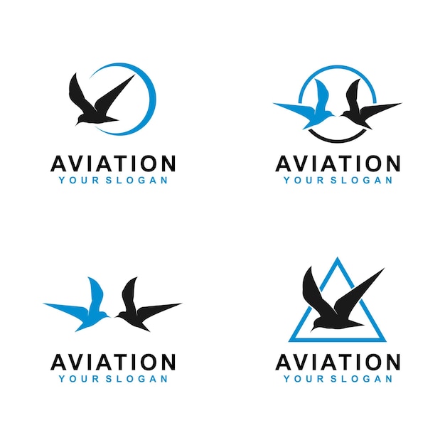 Plantilla de logotipo de aviación, ilustración de vector de diseño