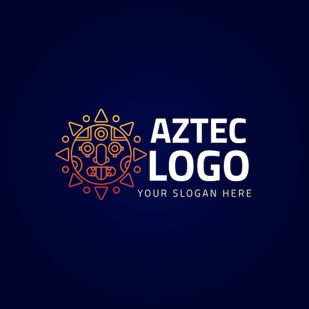 Plantilla de logotipo azteca degradado