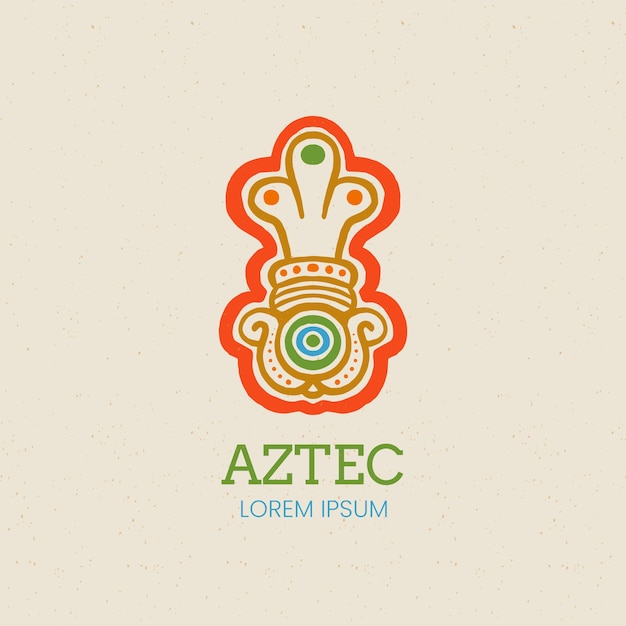 Plantilla de logotipo azteca dibujado a mano