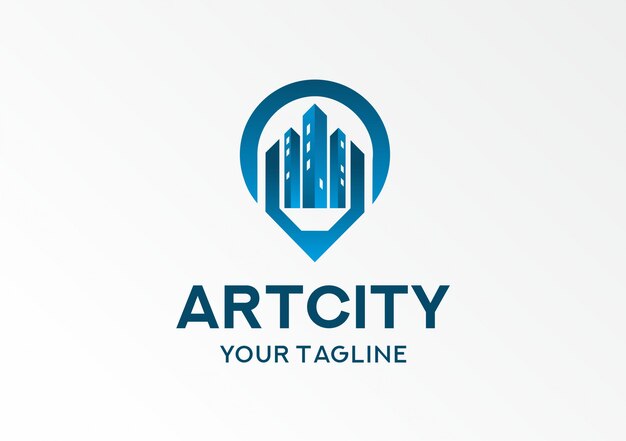 Plantilla de logotipo azul de Art City