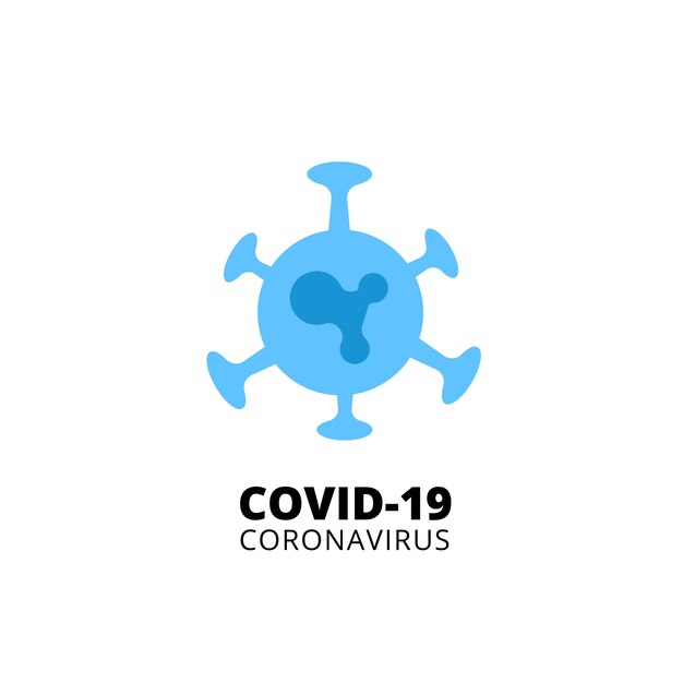 Plantilla de logotipo azul Covid-19