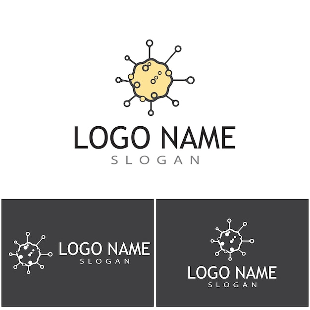 Plantilla de logotipo bacteriano vector símbolo naturaleza
