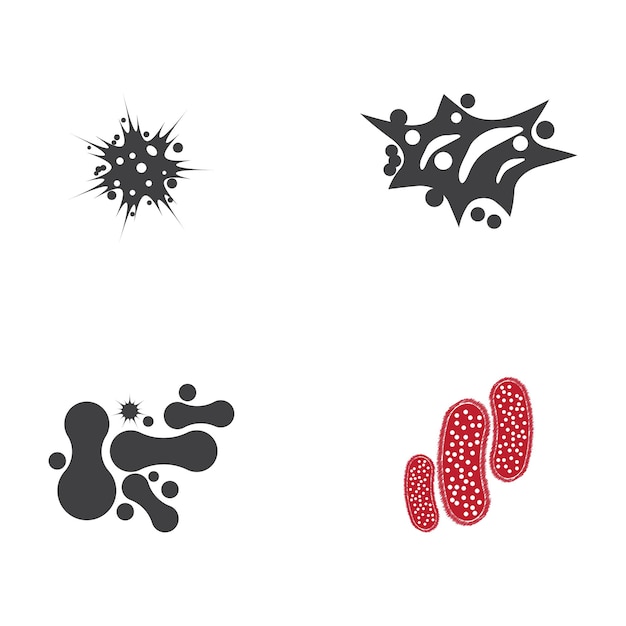 Plantilla de logotipo bacteriano vector símbolo naturaleza