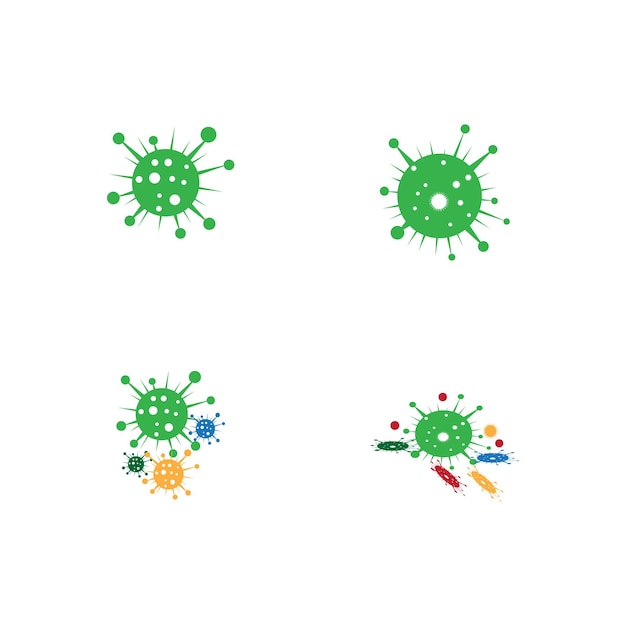 Plantilla de logotipo bacteriano vector símbolo naturaleza